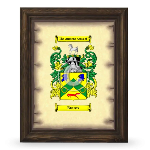 Bratox Coat of Arms Framed - Brown