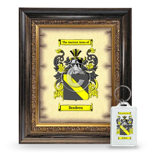 Bradeen Framed Coat of Arms and Keychain - Heirloom