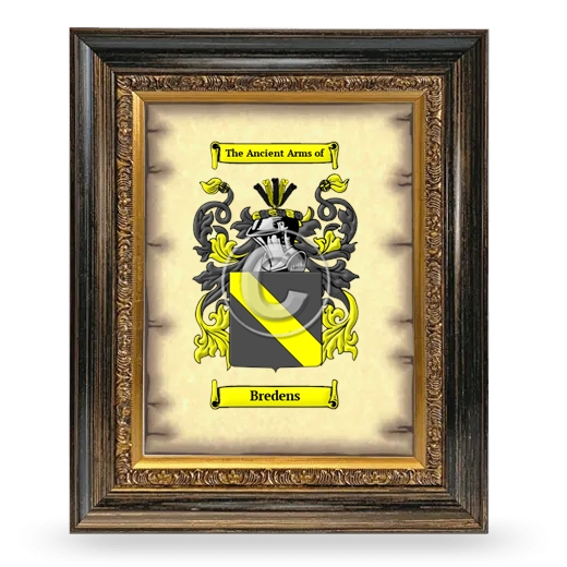 Bredens Coat of Arms Framed - Heirloom