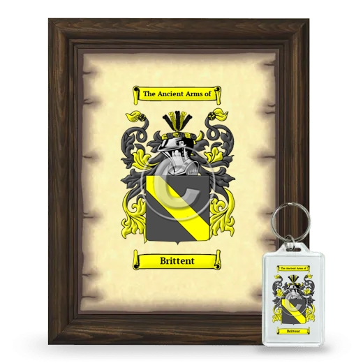 Brittent Framed Coat of Arms and Keychain - Brown