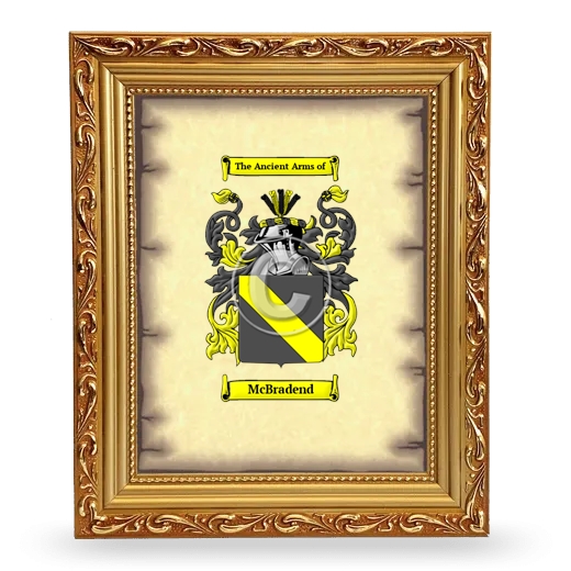 McBradend Coat of Arms Framed - Gold