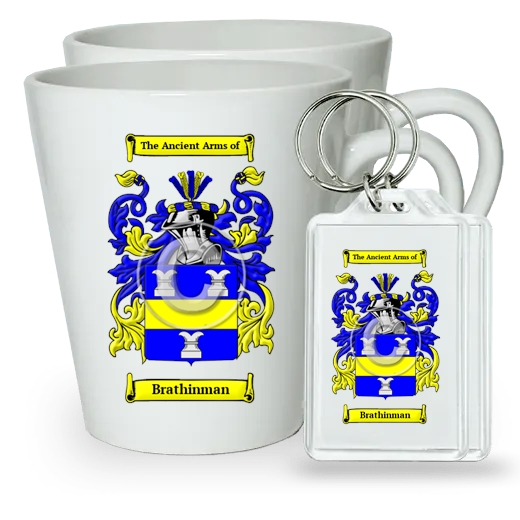 Brathinman Pair of Latte Mugs and Pair of Keychains