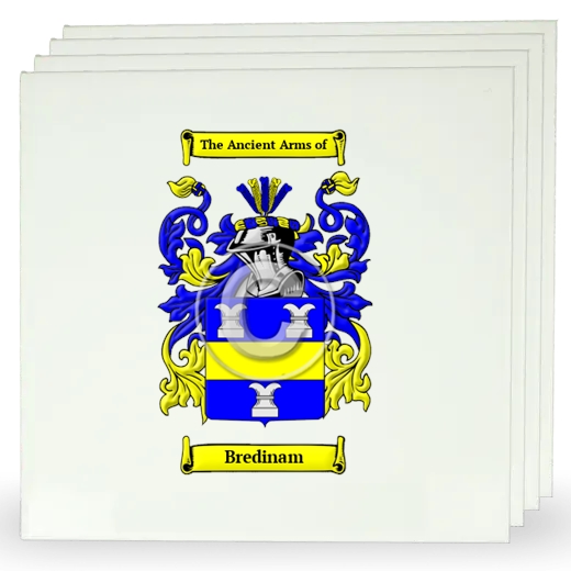 Bredinam Set of Four Large Tiles with Coat of Arms