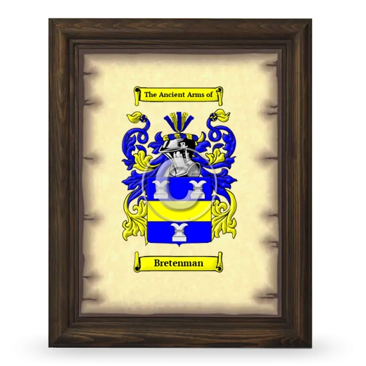 Bretenman Coat of Arms Framed - Brown