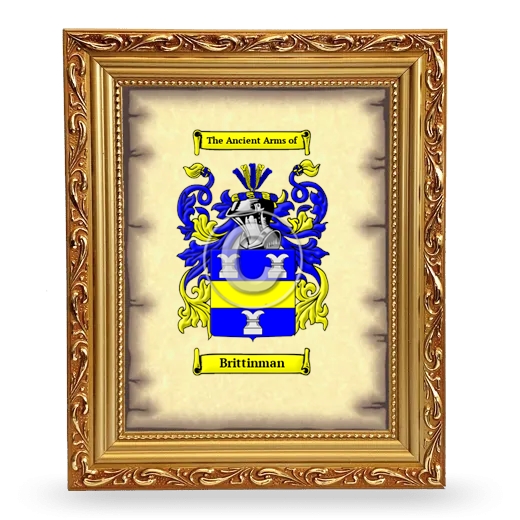 Brittinman Coat of Arms Framed - Gold
