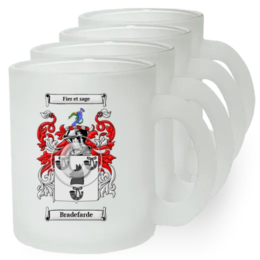 Bradefarde Set of 4 Frosted Glass Mugs