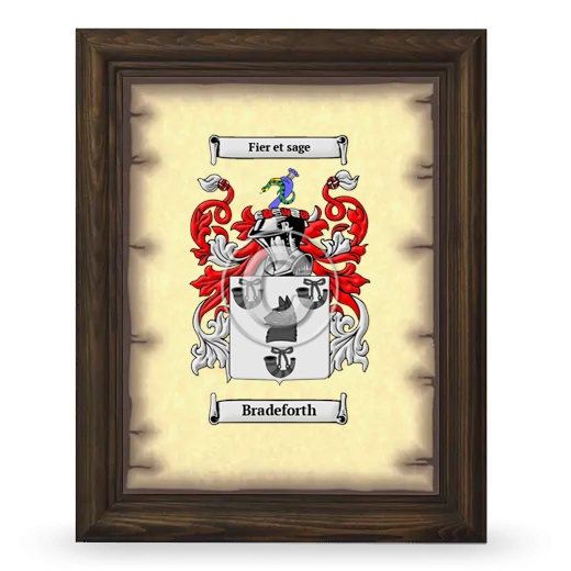Bradeforth Coat of Arms Framed - Brown