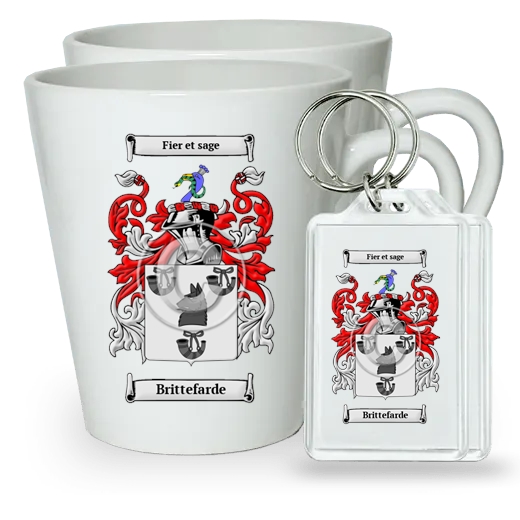 Brittefarde Pair of Latte Mugs and Pair of Keychains