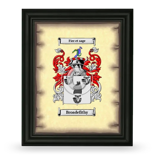 Broadefithy Coat of Arms Framed - Black