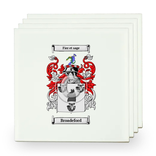 Broadeford Set of Four Small Tiles with Coat of Arms