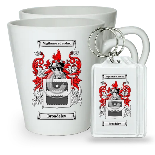 Broadeley Pair of Latte Mugs and Pair of Keychains