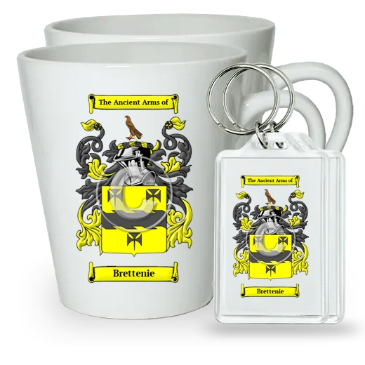 Brettenie Pair of Latte Mugs and Pair of Keychains