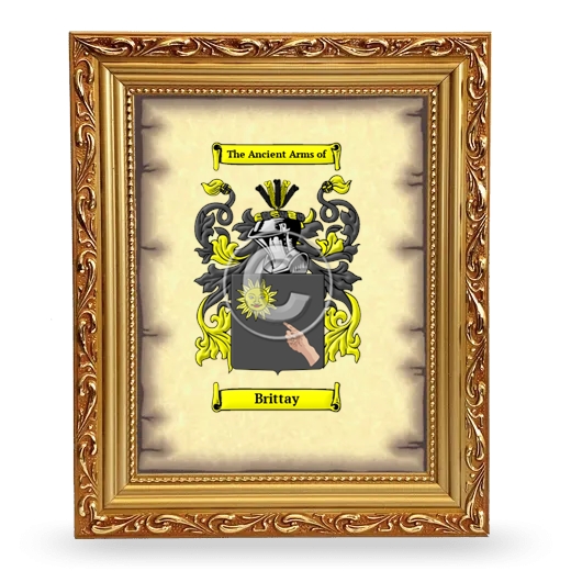 Brittay Coat of Arms Framed - Gold