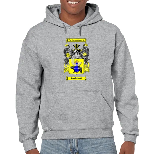 Brodzinski Grey Unisex Coat of Arms Hooded Sweatshirt