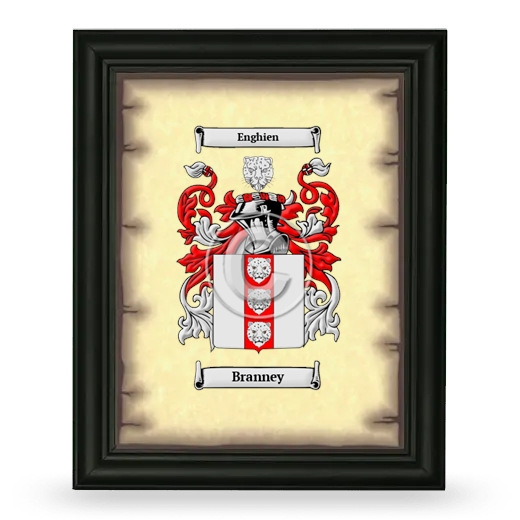 Branney Coat of Arms Framed - Black