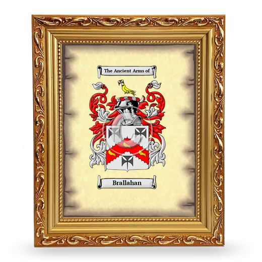 Brallahan Coat of Arms Framed - Gold