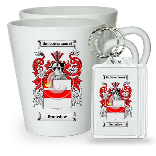 Bramshoe Pair of Latte Mugs and Pair of Keychains