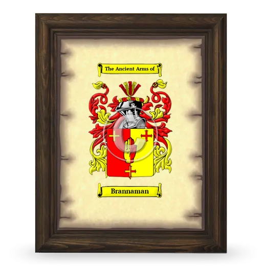 Brannaman Coat of Arms Framed - Brown