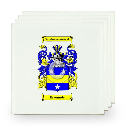 Braennde Set of Four Small Tiles with Coat of Arms