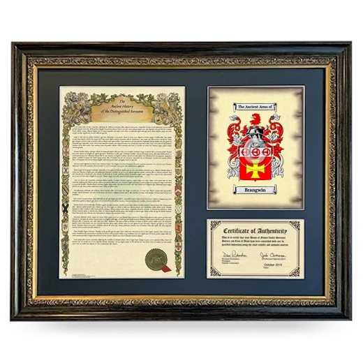 Brangwin Framed Surname History and Coat of Arms- Heirloom