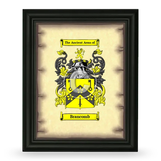 Brancomb Coat of Arms Framed - Black