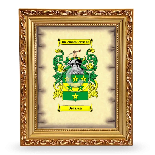 Brassea Coat of Arms Framed - Gold