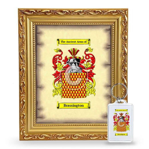 Brassington Framed Coat of Arms and Keychain - Gold