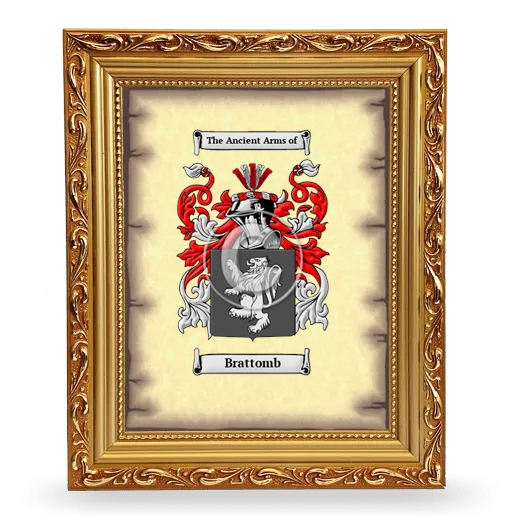 Brattomb Coat of Arms Framed - Gold