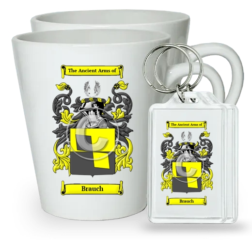 Brauch Pair of Latte Mugs and Pair of Keychains