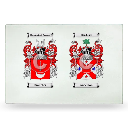 Double Coat of Arms Glass Cutting Board