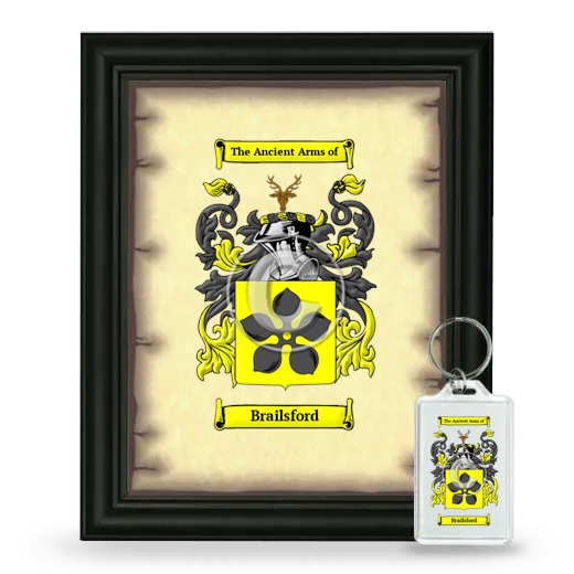 Brailsford Framed Coat of Arms and Keychain - Black