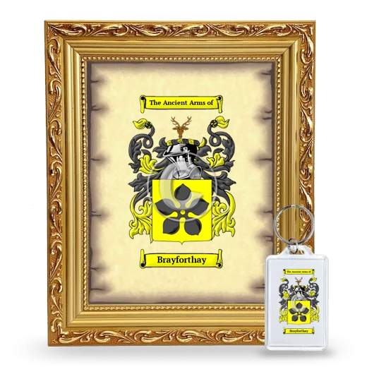 Brayforthay Framed Coat of Arms and Keychain - Gold