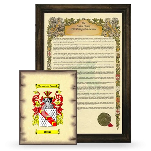 Bralie Framed History and Coat of Arms Print - Brown