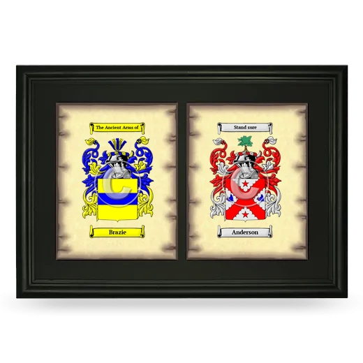 Double Coat of Arms Framed - Black