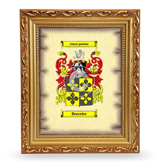 Braceier Coat of Arms Framed - Gold