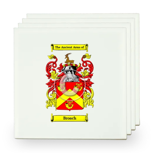 Broach Set of Four Small Tiles with Coat of Arms