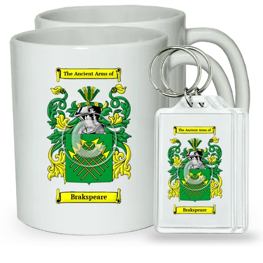 Brakspeare Pair of Coffee Mugs and Pair of Keychains