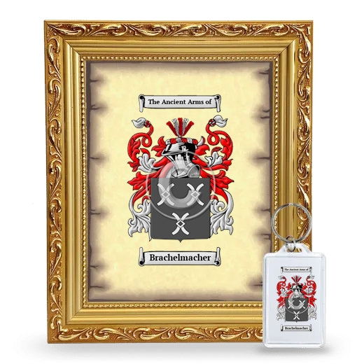 Brachelmacher Framed Coat of Arms and Keychain - Gold