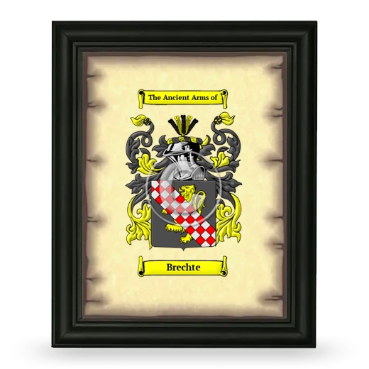 Brechte Coat of Arms Framed - Black