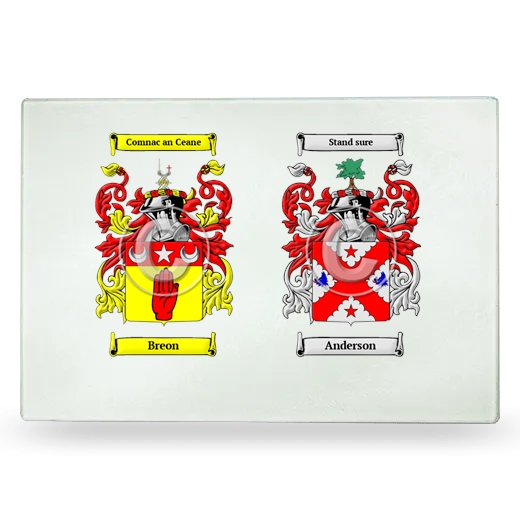 Double Coat of Arms Glass Cutting Board