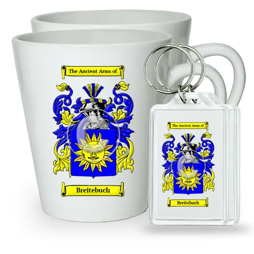 Breitebuch Pair of Latte Mugs and Pair of Keychains