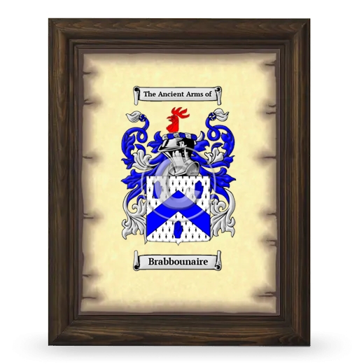 Brabbounaire Coat of Arms Framed - Brown