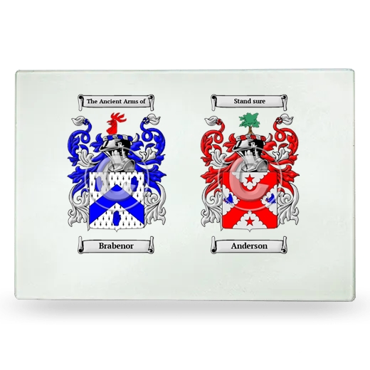 Double Coat of Arms Glass Cutting Board