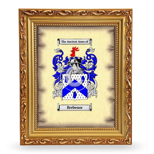 Brebenor Coat of Arms Framed - Gold