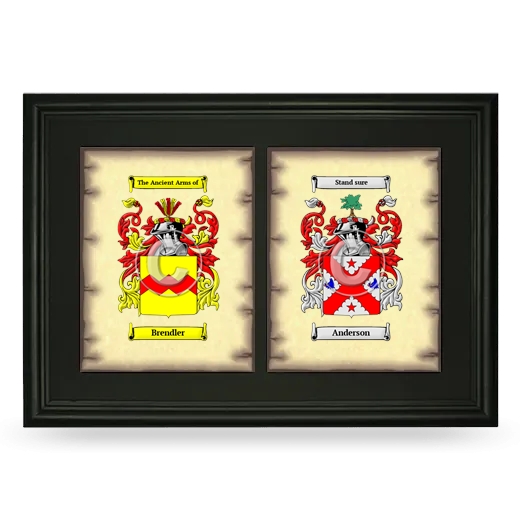 Double Coat of Arms Framed - Black