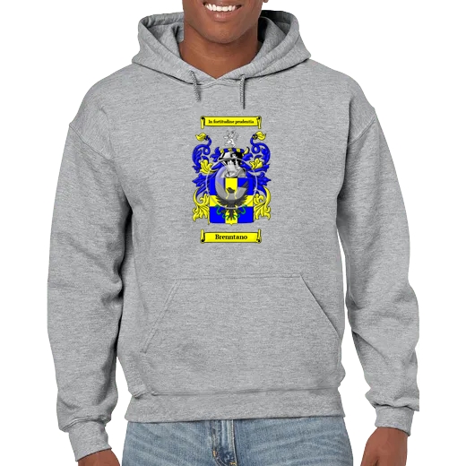 Brenntano Grey Unisex Coat of Arms Hooded Sweatshirt