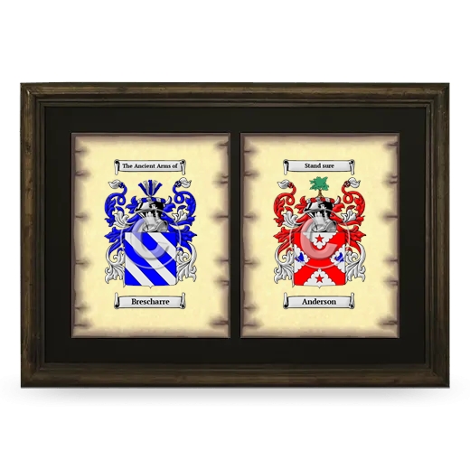 Double Coat of Arms Framed - Brown