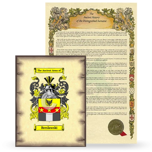 Breslawski Coat of Arms and Surname History Package