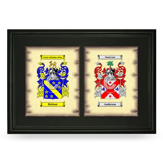 Double Coat of Arms Framed - Black