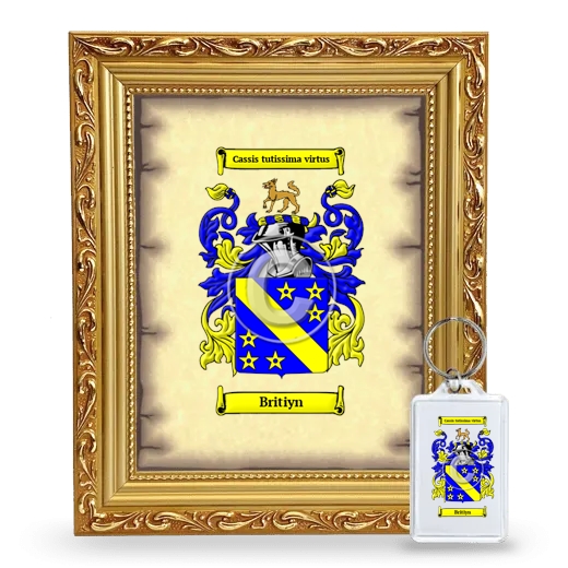 Britiyn Framed Coat of Arms and Keychain - Gold